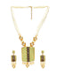 Women Gold-Plated & Green Handpainted Jewellery Set