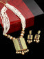 Women Gold-Plated & Green Handpainted Jewellery Set