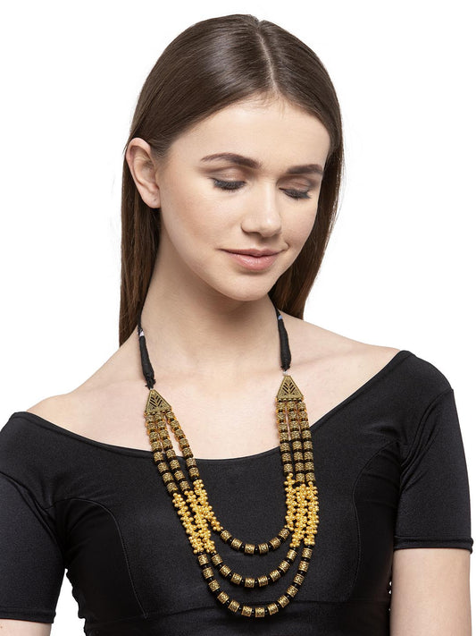 Gold & Black Handcrafted Antique Necklace