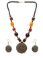 Copper-Plated Black & Green Beaded Jewellery Set