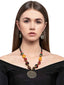 Copper-Plated Black & Green Beaded Jewellery Set