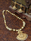 Gold-Plated Off-White Stone Studded & Pearls Beaded Jewellery Set