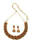 Gold-Plated Red Handcrafted Stone-Studded Sustainable Jewellery Set