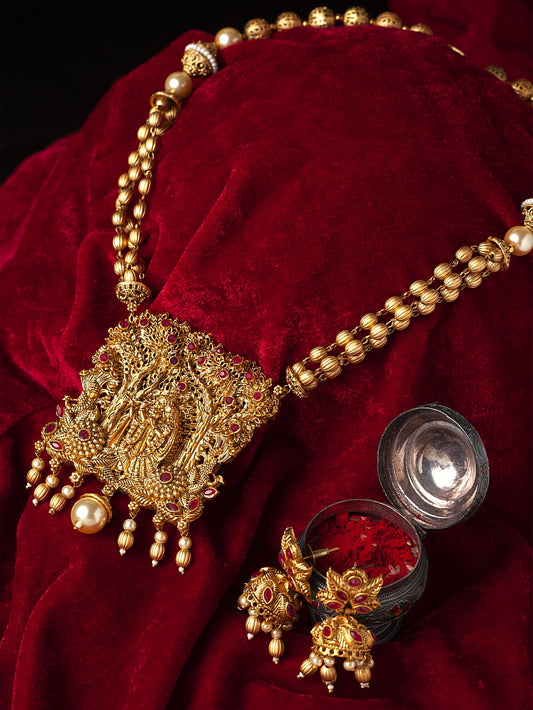 Gold-Plated Temple Jewellery Set