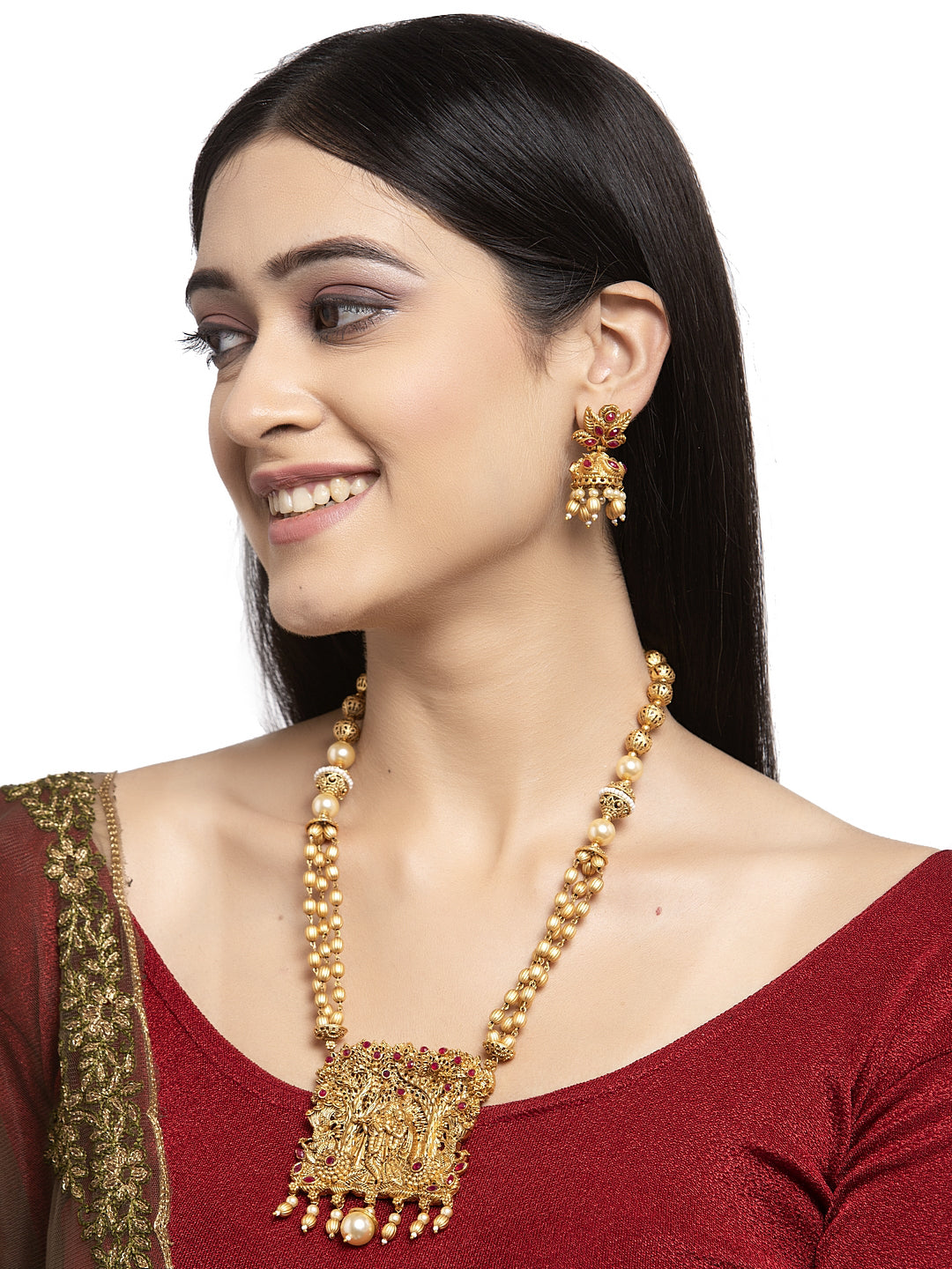 Gold-Plated Temple Jewellery Set