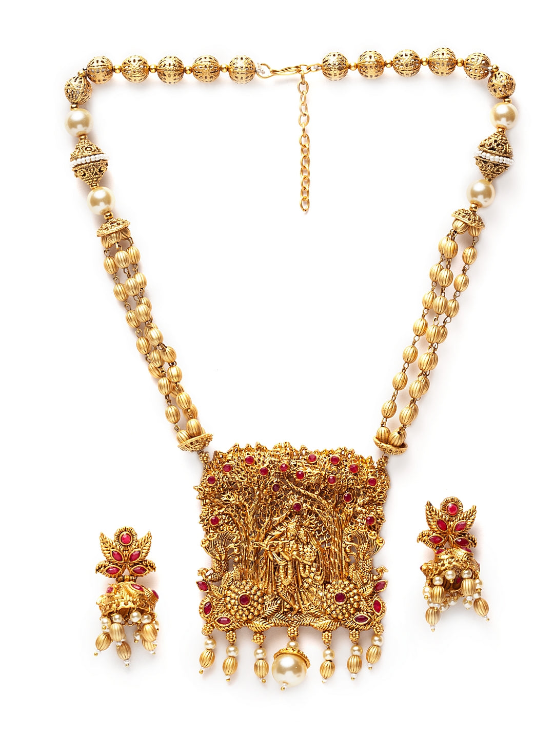 Gold-Plated Temple Jewellery Set