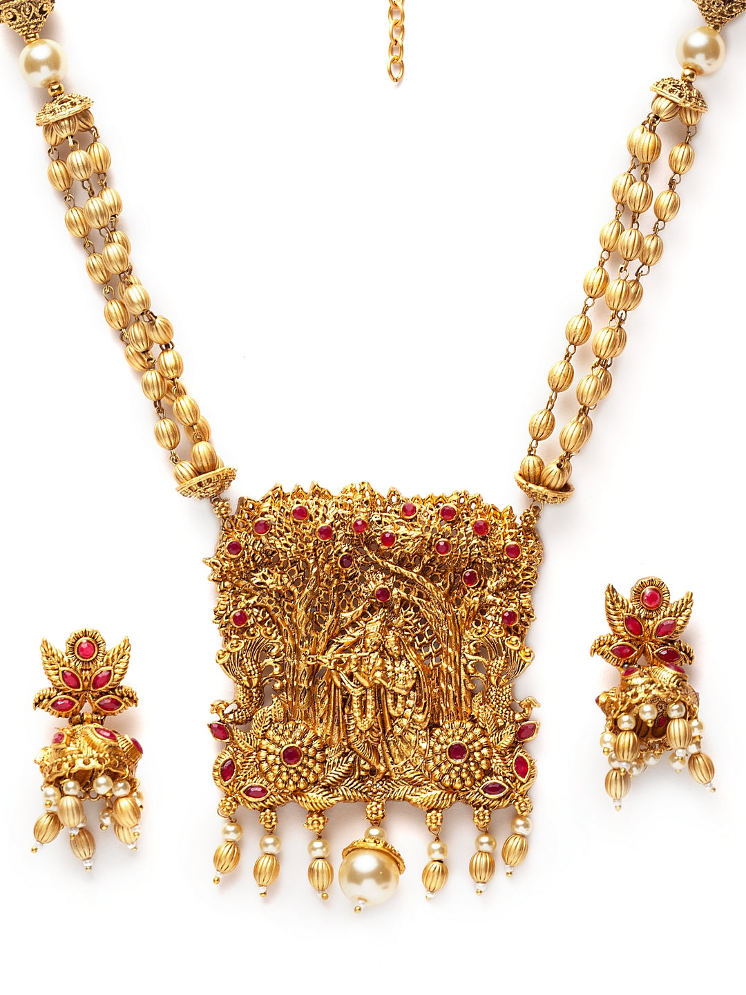 Gold-Plated Temple Jewellery Set