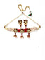 Gold-Plated Red Beaded Choker Jewellery Set