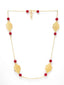 Gold-Plated Red Jade Stone Beaded Handcrafted Necklace