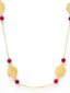 Gold-Plated Red Jade Stone Beaded Handcrafted Necklace