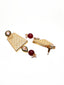 Gold-Plated Red & White Handcrafted Stone-Studded Jewellery Set