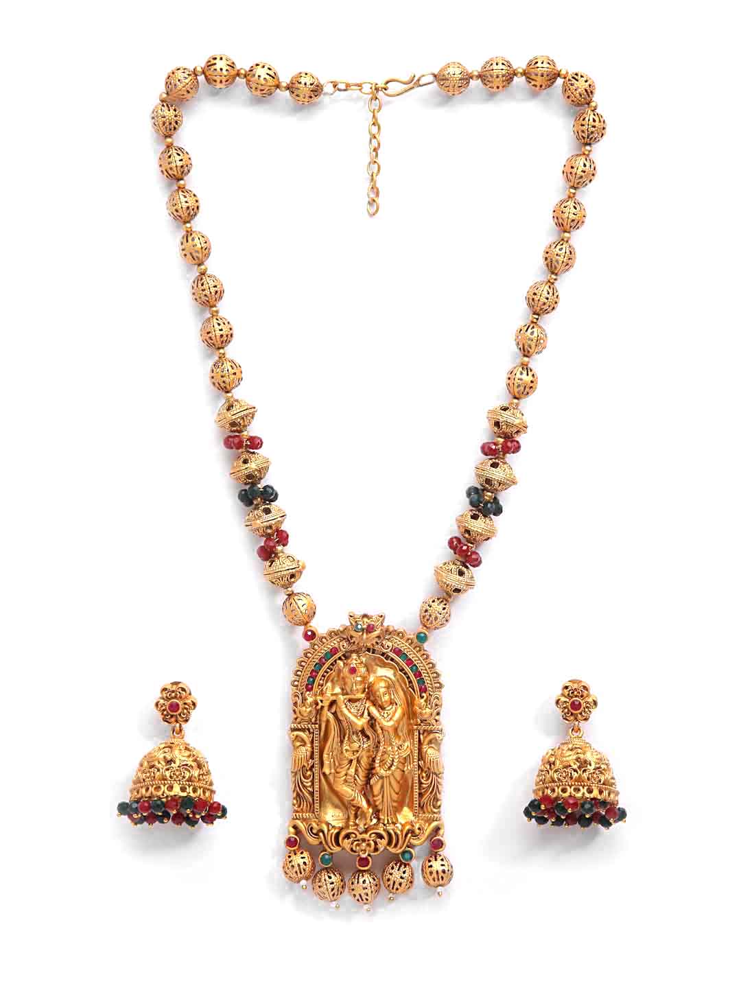 Gold Plated Radhe Krishna Handcrafted Jewellery Set