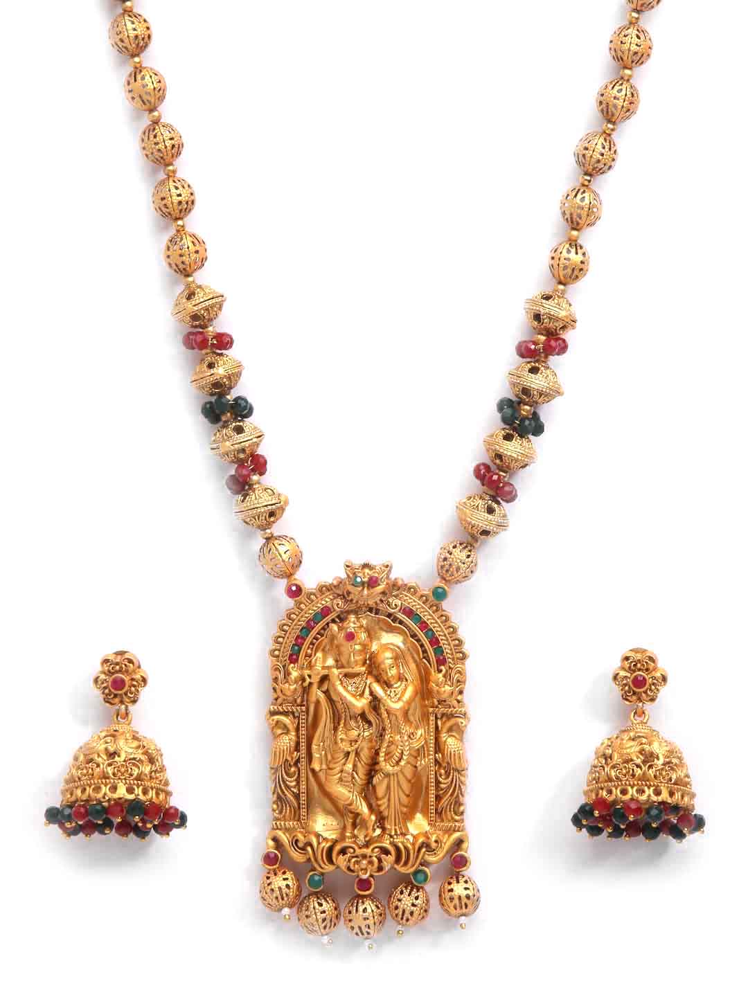 Gold Plated Radhe Krishna Handcrafted Jewellery Set