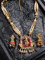 Gold-Plated Red & Green Stone-Studded Gopala Temple Antique Jewellery Set