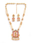 Gold-Plated Red & Green Stone-Studded Gopala Temple Antique Jewellery Set