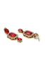 Gold-Plated Red & White Kundan Stone Studded Jewellery Set