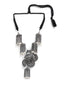 Silver-Toned & Grey Pearls German Silver Oxidized Necklace