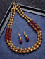 Gold-Plated Red Beaded Jewellery Set