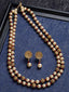 Gold-Plated & Red Pearl Beaded Handcrafted Jewellery Set