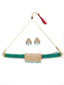 Gold-Plated Green & White Beaded Mirror-Work Jewellery Set