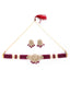 Woman Gold-Plated & Red Beaded Mirror Work Choker Jewellery Set