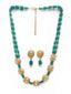 Gold-Plated & Green Beaded Jewellery Set