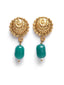 Gold-Plated & Green Beaded Jewellery Set