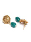 Gold-Plated & Green Beaded Jewellery Set