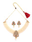 Women Gold-Plated Stone-Studded & Pearl Beaded Handcrafted Jewelry Set