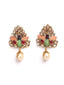 Women Gold-Plated Stone-Studded & Pearl Beaded Handcrafted Jewelry Set