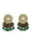 Gold-Plated White & Green Kundan-Studded & Beaded Vilandi Jewellery Set