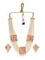 Women Gold-Plated White & Pink Pearl Beaded Choker Jewellery Set