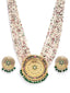 Gold-Plated Green Pearl-Studded Jewellery Set