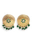 Gold-Plated Green Pearl-Studded Jewellery Set