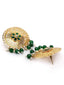 Gold-Plated Green Pearl-Studded Jewellery Set