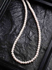 Off White Gold-Plated Beaded Necklace