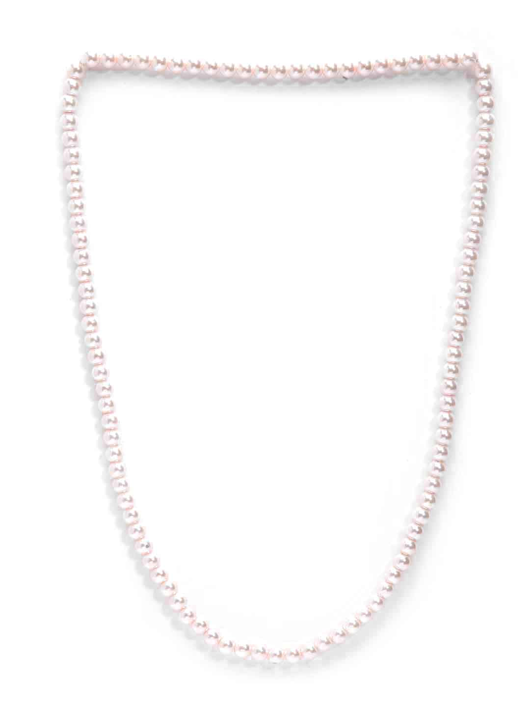 Off White Gold-Plated Beaded Necklace