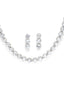 Silver-Toned & White Rhodium Plated AD Studded Jewellery Set