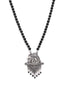 Silver-Toned German Silver Oxidized Pearl Elephant Shaped Necklace