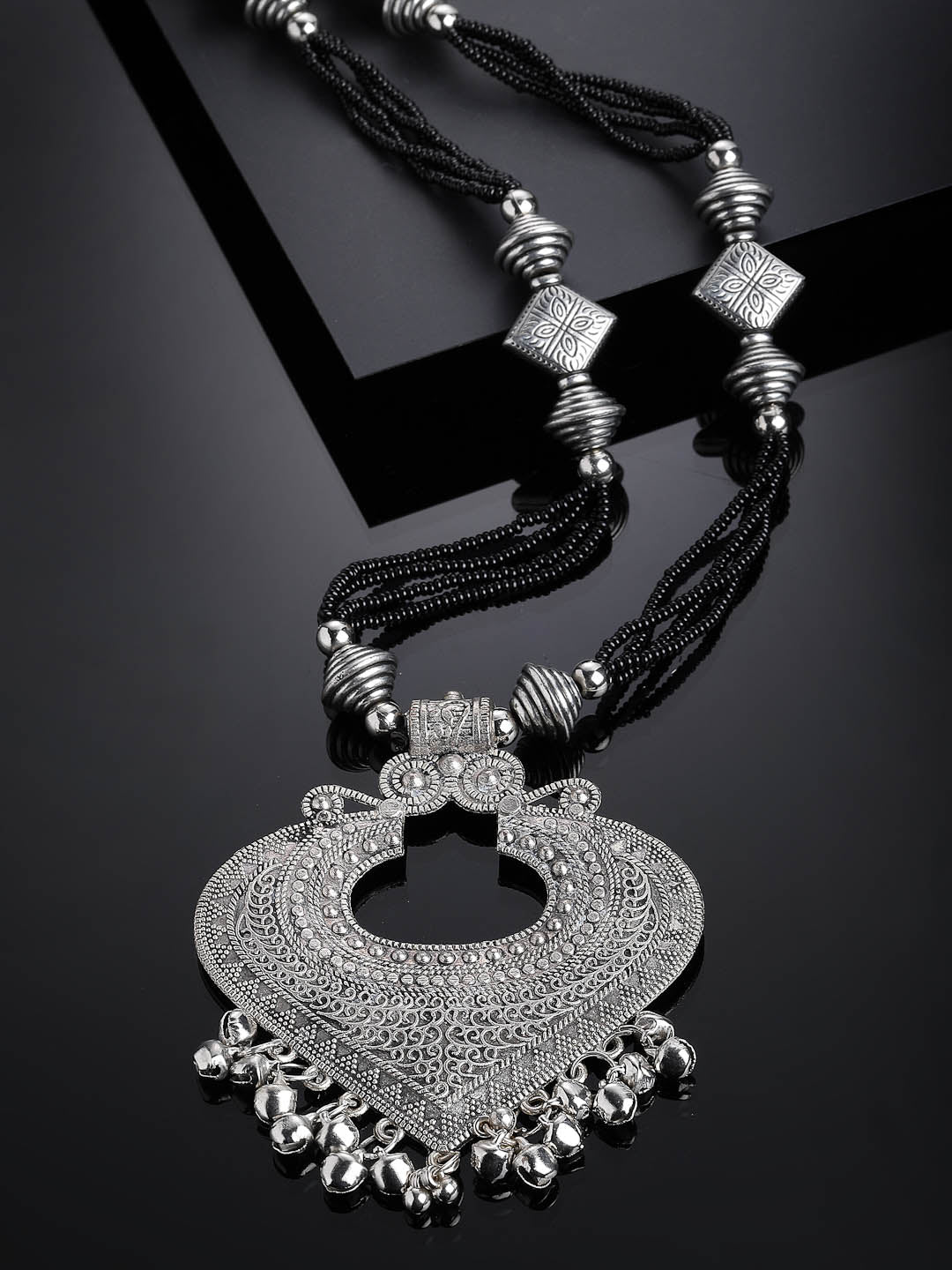 Silver-Toned German Silver Oxidised Necklace