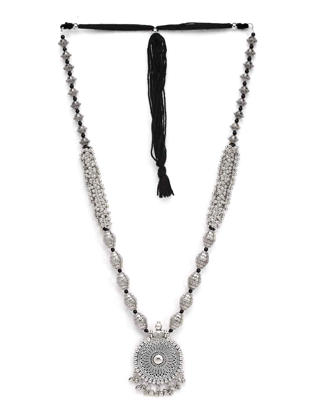 Silver-Toned German Silver Oxidised Necklace