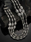 Silver-Toned Oxidized Beaded Necklace