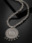 Silver-Toned Oxidized Handcrafted Temple Necklace