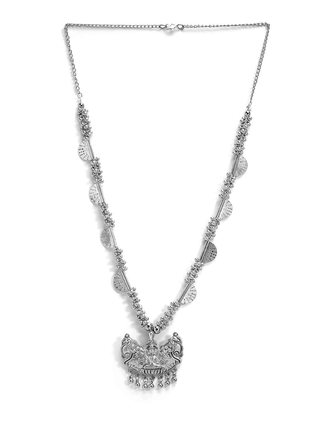 Silver-Toned German Silver Oxidised Necklace