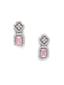 Women Rhodium-Plated Silver-Toned & Pink AD Studded Jewellery Set