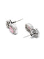 Women Rhodium-Plated Silver-Toned & Pink AD Studded Jewellery Set