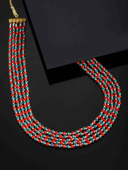 Red & Green Gold-Plated Necklace