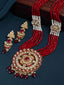 Gold-Plated & Red Stone beaded Jewellery Set