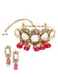 Gold-Plated White & Pink Kundan Studded & Beaded Handcrafted Jewellery Set