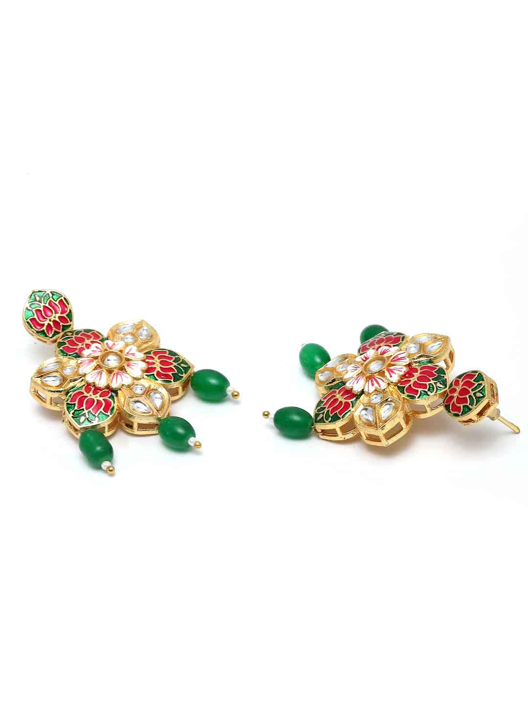 Gold -Plated Gold Kundan Studded Jewellery Set